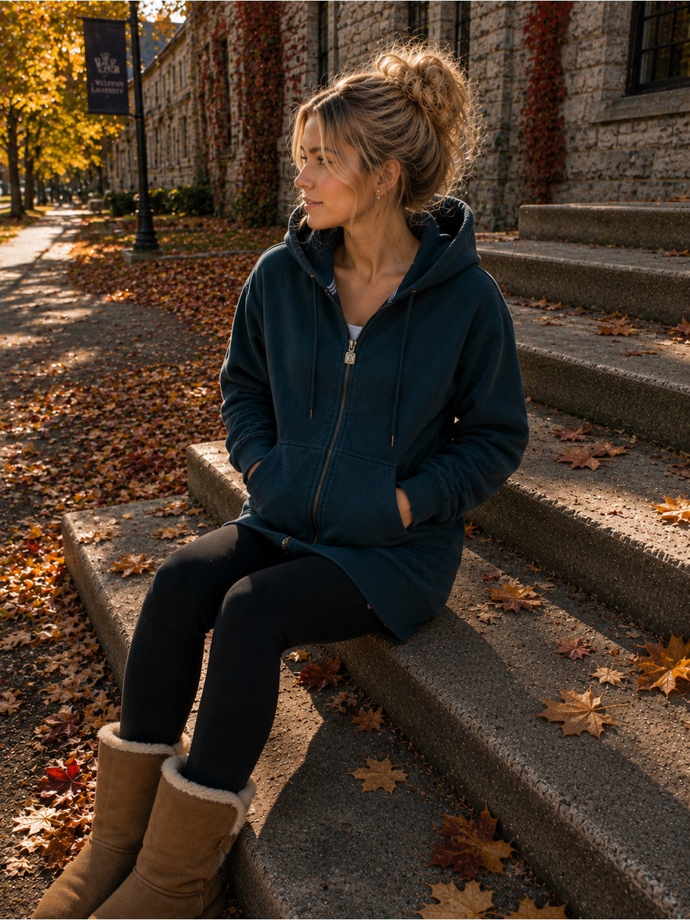 Vintage TNA by Aritzia Deep Teal Zip-Up Hoodie | Y2K 2000s | Size L